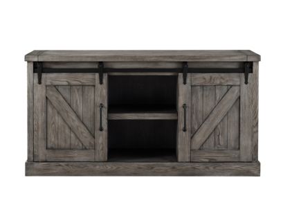 Martin Furniture Avondale Rustic Gray Barn Door Credenza