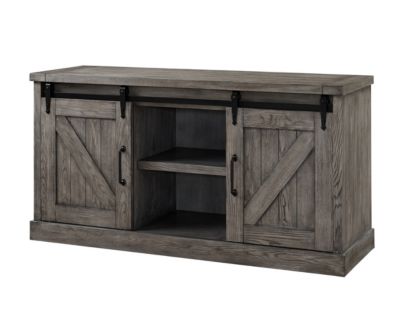 Martin Furniture Avondale Rustic Gray Barn Door Credenza