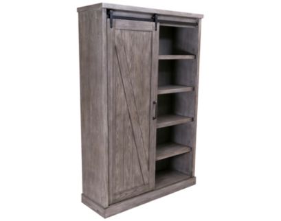 Martin Furniture Avondale Rustic Gray Barn Door Bookcase