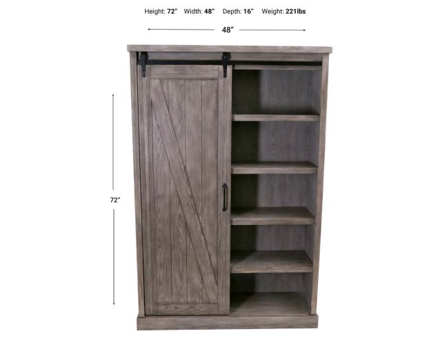 Martin Furniture Avondale Gray Tall Barn Door Bookcase large image number 6