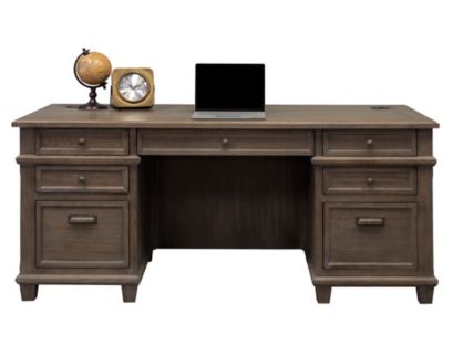 Martin Furniture Carson Weathered Dove Executive Desk