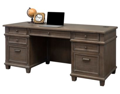 Martin Furniture Carson Weathered Dove Executive Desk