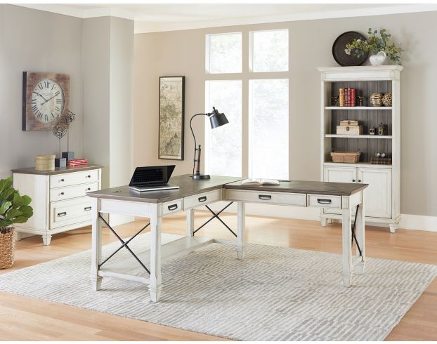 Martin Furniture Hartford White Open Corner Desk