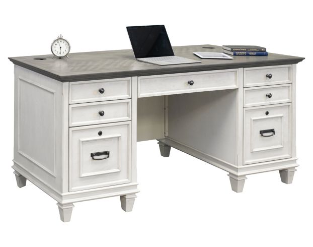 Martin Furniture Hartford White Double Pedestal Desk large image number 1