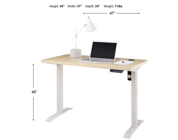 Martin Furniture IMLD White Sit And Stand Desk large image number 3