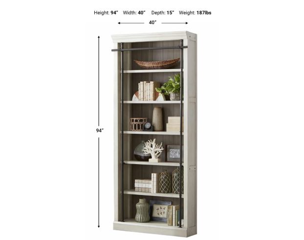 Martin Furniture Toulouse Rustic White 94-Inch Bookcase large image number 5