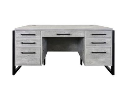 Martin Furniture Mason Concrete Double Pedestal Desk