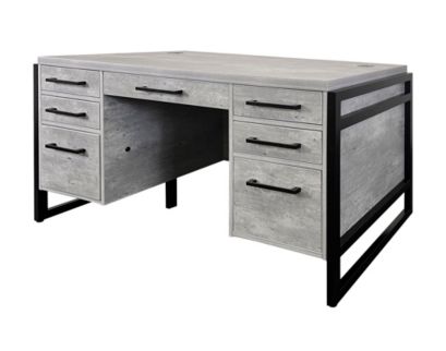 Martin Furniture Mason Concrete Double Pedestal Desk