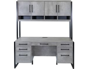 Martin Furniture Mason Gray Credenza Desk and Hutch