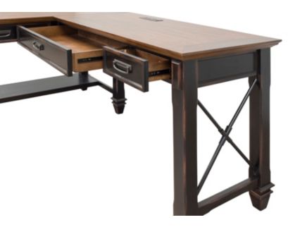 Martin Furniture Hartford Black Open L-Shaped Desk