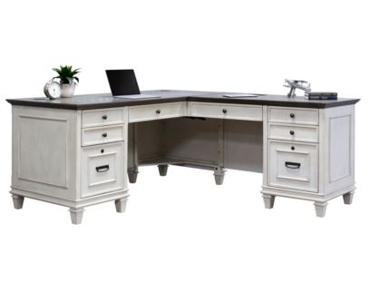 Martin Furniture Hartford White L-Shaped Desk