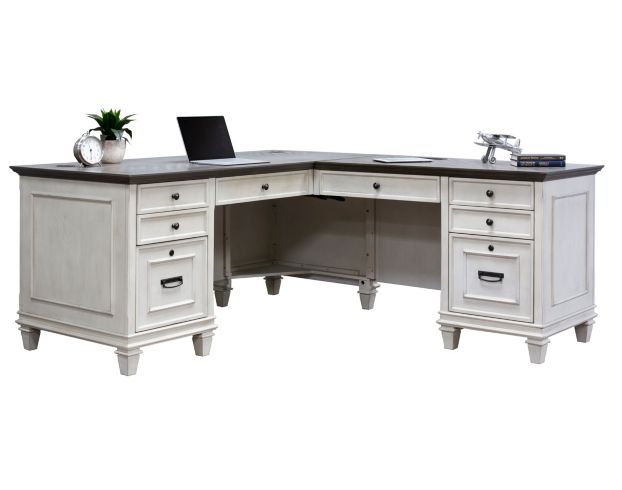 Martin Furniture Hartford White L-Shaped Desk large image number 1