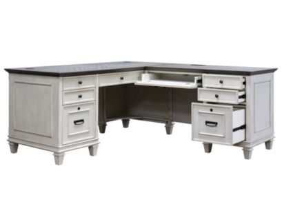 Martin Furniture Hartford White L-Shaped Desk