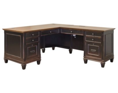 Martin Furniture Hartford Black L-Shaped Desk