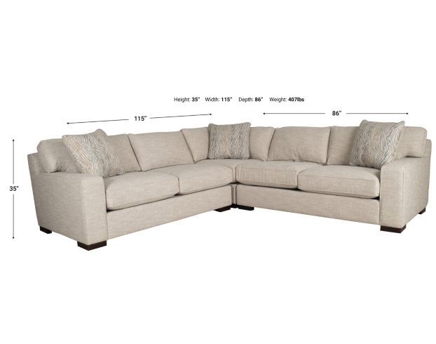 Max Home Paxton 3-Piece Gel-Infused Memory Foam Sectional large image number 5