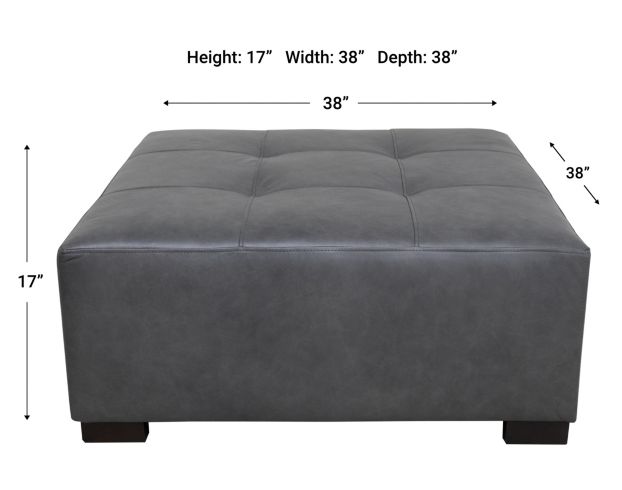 Max Home Paxton Genuine Leather Gray Cocktail Ottoman large image number 5