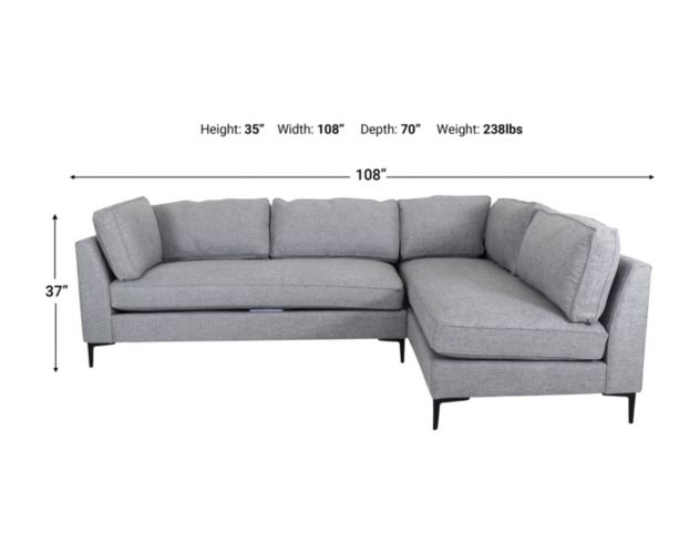 Max Home Oliver 2-Piece Right-Facing Chaise Sectional large image number 6