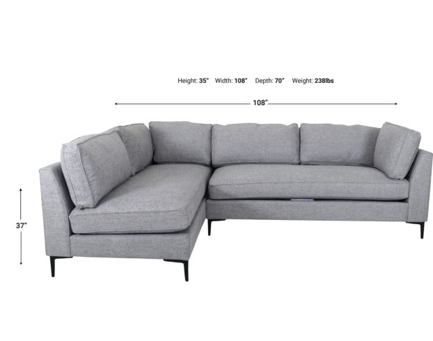 Max Home Oliver 2-Piece Sectional with Left-Facing Chaise large image number 6