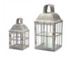Melrose International Gray Metal Lanterns Set of 2 small image number 1
