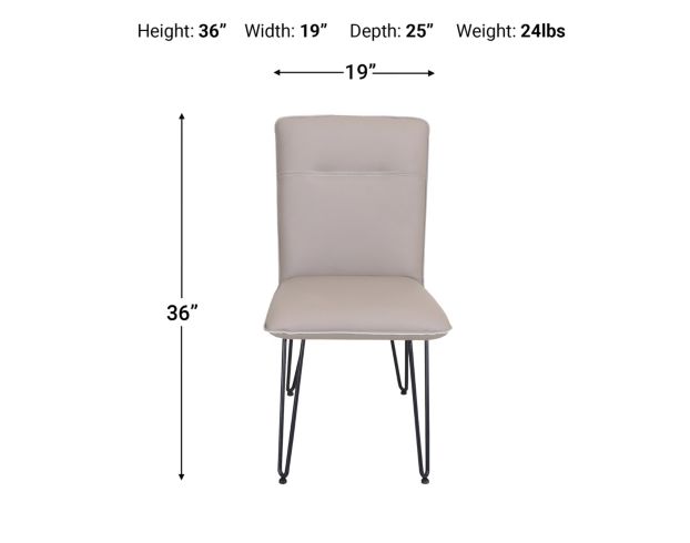 Modus Furniture Demi Taupe Side Chair large image number 7