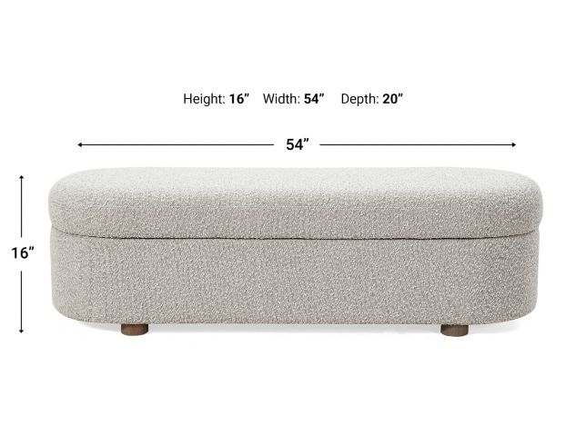 Modus Furniture Virgil Ricotta Boucle Storage Bench large image number 7