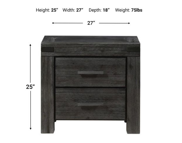Modus Furniture Meadow Graphite Nightstand large image number 4
