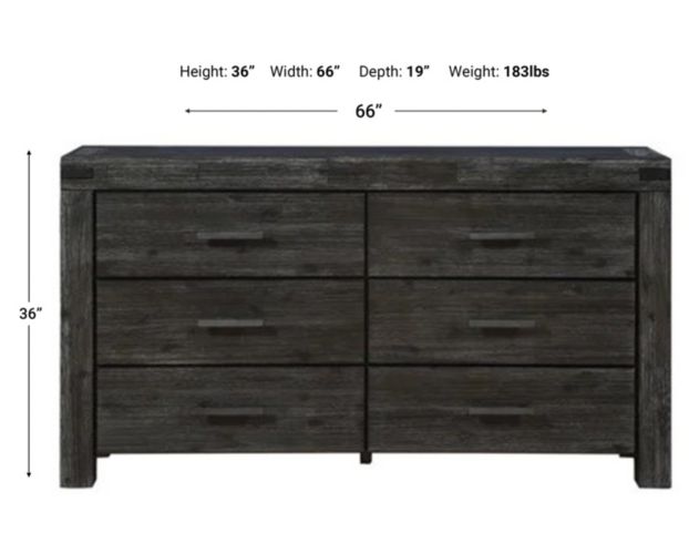Modus Furniture Meadow Graphite Dresser large image number 5