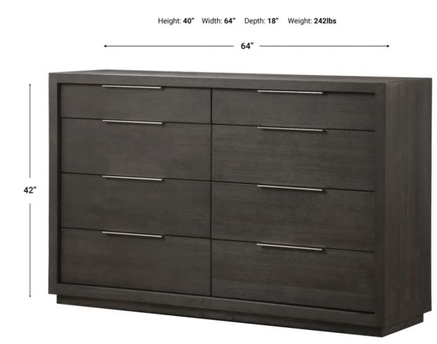 Modus Furniture Oxford Basalt Gray Dresser large image number 3