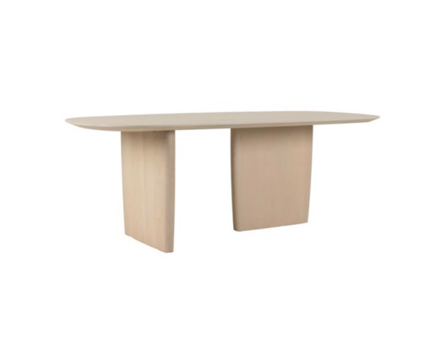 Modus Furniture Liv White Sand Oval Dining Table large