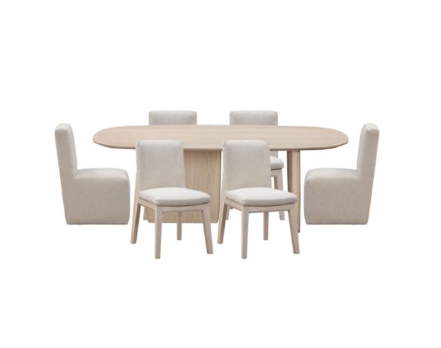 Modus Furniture Liv White Sand 7-Piece Dining Set large image number 1