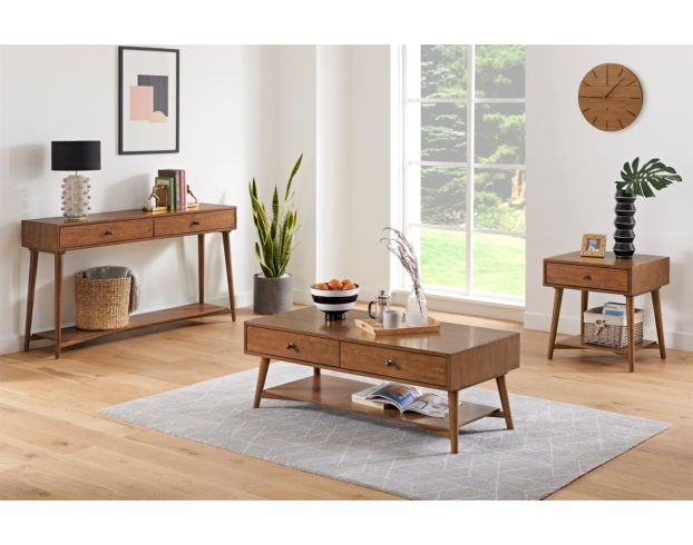 Sofa table with 2024 stools and storage