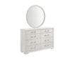 Martin Svensson Home Nirvana White Linen Round Dresser Mirror small image number 2