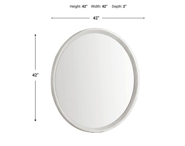 Martin Svensson Home Nirvana White Linen Round Dresser Mirror large image number 4