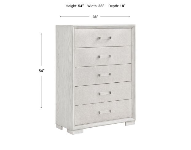 Martin Svensson Home Nirvana White Linen 5-Drawer Chest large image number 5