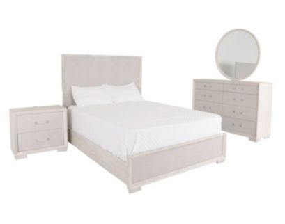 Martin Svensson Home Nirvana White Linen 4-Piece Queen Bedroom Set