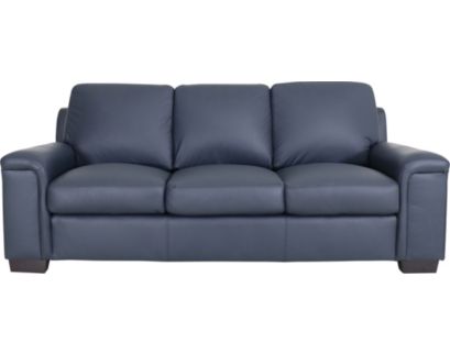 North American Leather Icon Navy Genuine Leather Sofa