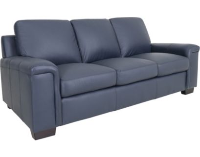 North American Leather Icon Navy Genuine Leather Sofa