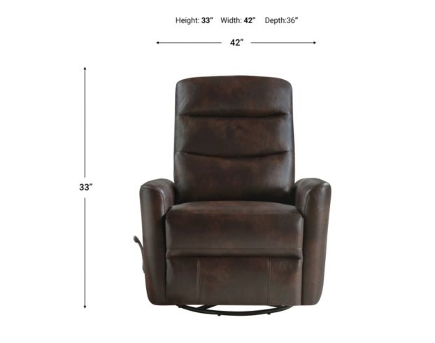 New Classic Home Furnishings Takami Brown Swivel Glider Recliner large image number 7