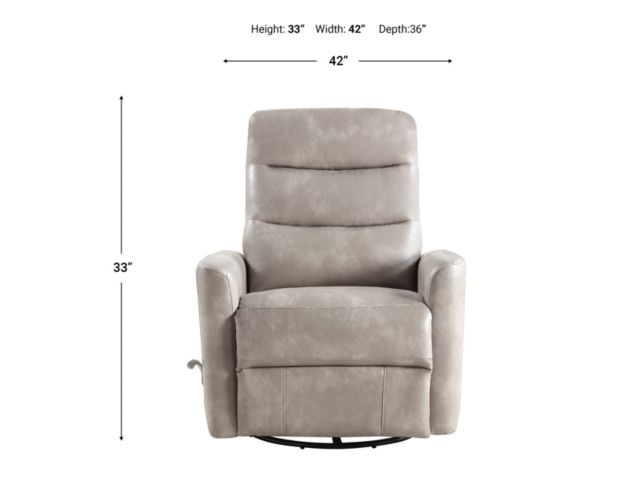 New Classic Home Furnishings Takami Gray Swivel Glider Recliner large image number 7