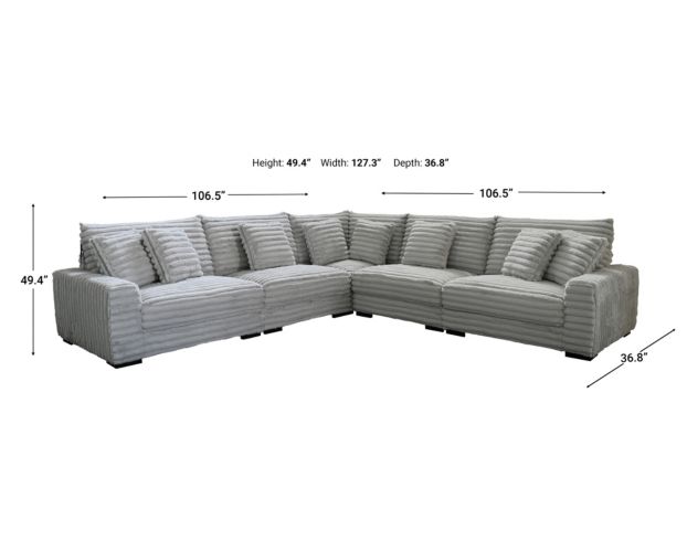 New Classic Embrace Gray 5-Piece Sectional large image number 3