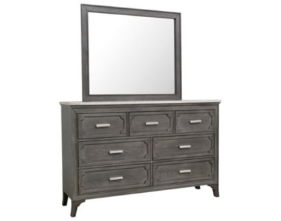 New Classic Lisbon Gray Dresser with Mirror