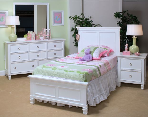 New Classic Tamarack White Twin Bed large image number 1