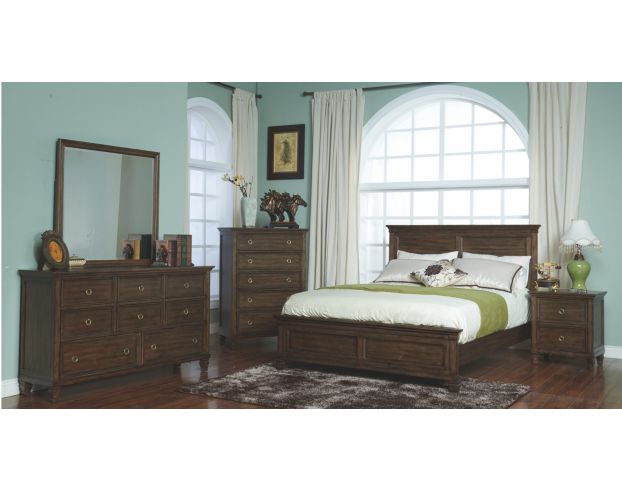 New Classic Tamarack Brown Cherry 4-Piece King Bedroom Set large image number 1