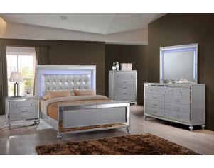 New Classic Valentino Silver 4-Piece King Bedroom Set