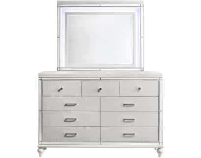 New Classic Valentino Whtie Dresser with Mirror