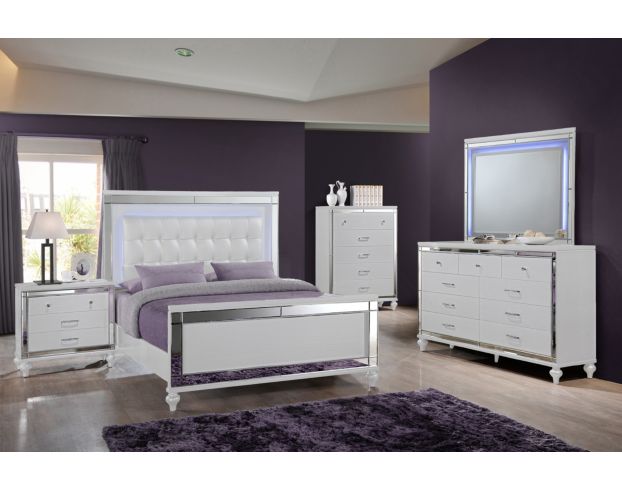 New Classic Valentino White 4-Piece Queen Bedroom Set large image number 1