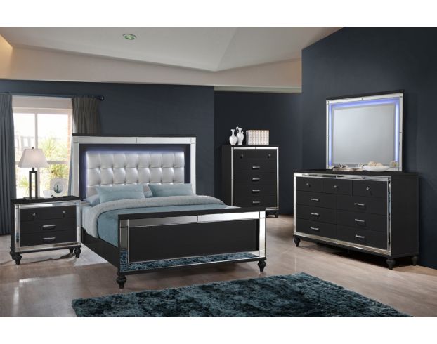 New Classic Valentino Black 4-Piece King Bedroom Set large image number 1