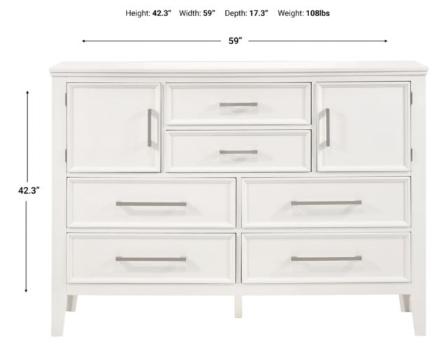 New Classic Andover White Dresser large image number 8