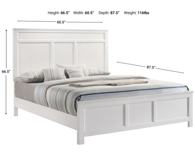 New Classic Andover White Queen Bed large image number 7