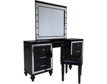 New Classic Valentino Black Vanity With Mirror